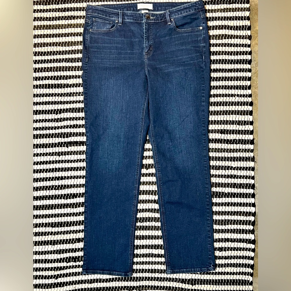 Lane Bryant Mid-Rise Super Stretch Straight Leg Dark Wash Jeans 18R